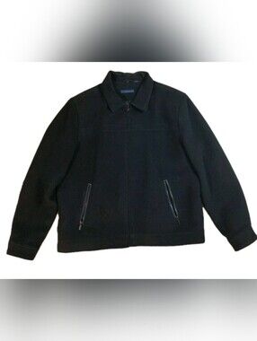 Material London Mens Wool Cashmere Full Zip Lined Field Jacket Size L